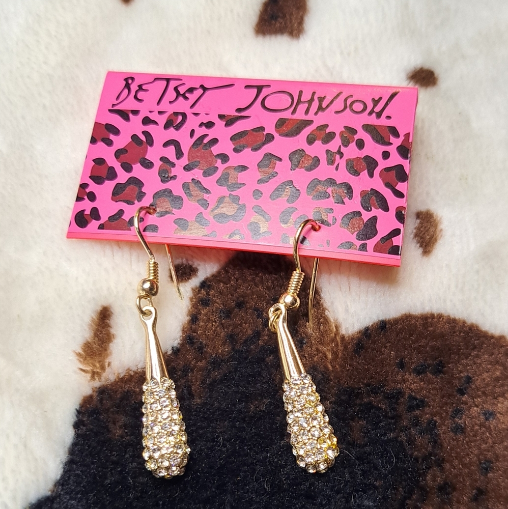 Betsey Johnson Gold and Silver Drop Earrings